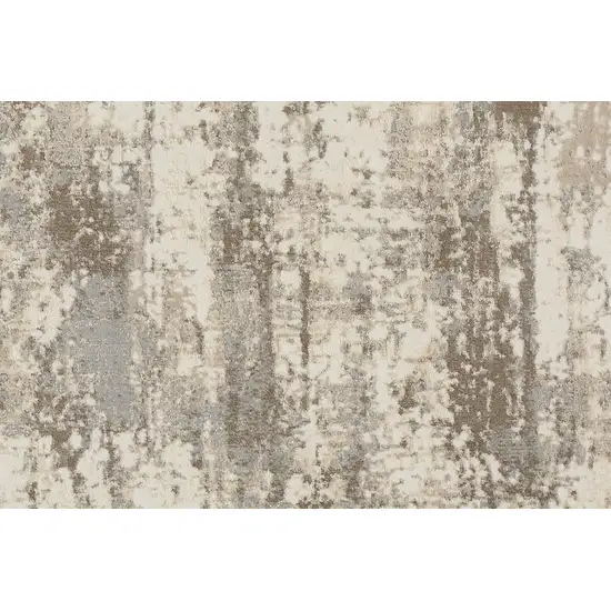 Ivory And Brown Abstract Area Rug Photo 8