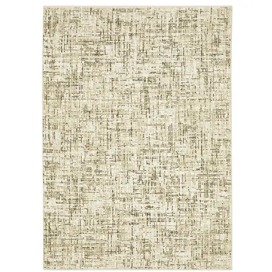 Ivory And Brown Abstract Area Rug Photo 2