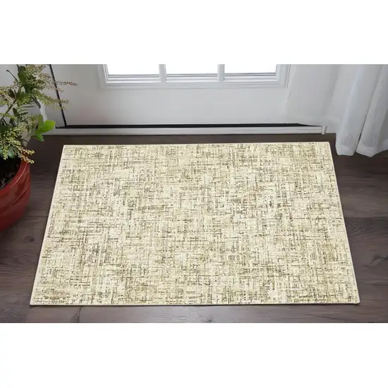 Ivory And Brown Abstract Area Rug Photo 1