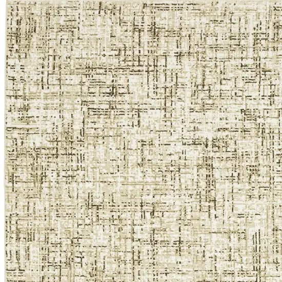 Ivory And Brown Abstract Area Rug Photo 8