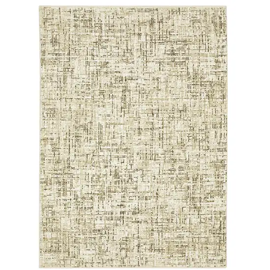 Ivory And Brown Abstract Area Rug Photo 4