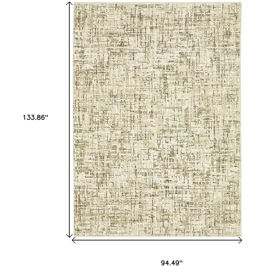 Ivory And Brown Abstract Area Rug Photo 3