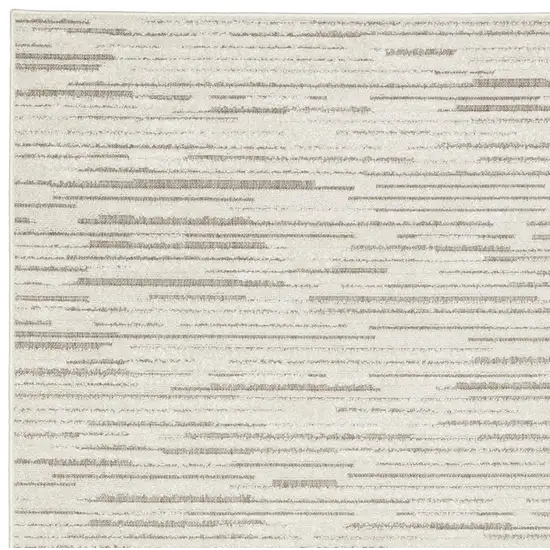 Ivory And Brown Striped Distressed Area Rug Photo 6