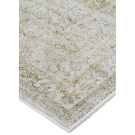 Ivory And Gold Floral Area Rug Photo 4