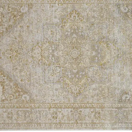 Ivory And Gold Floral Area Rug Photo 6