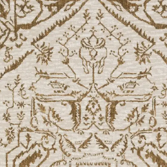 Ivory And Gold Oriental Area Rug Photo 5