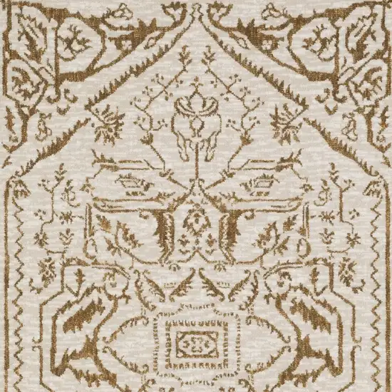 Ivory And Gold Oriental Area Rug Photo 6