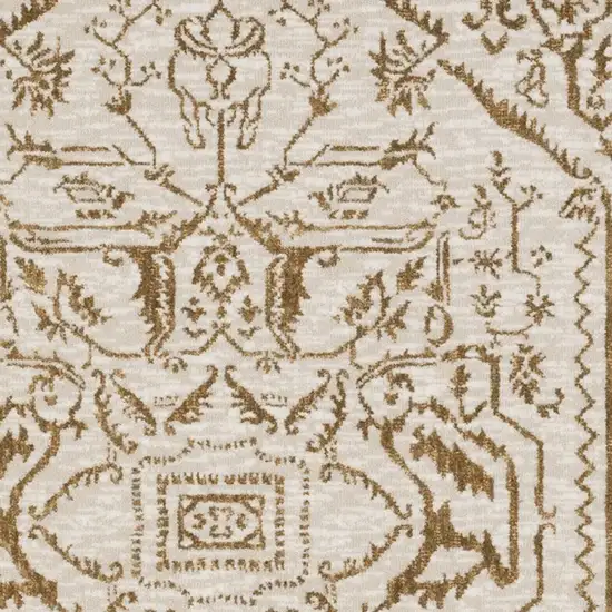 Ivory And Gold Oriental Area Rug Photo 5