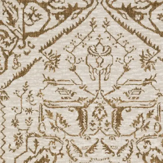 Ivory And Gold Oriental Area Rug Photo 5