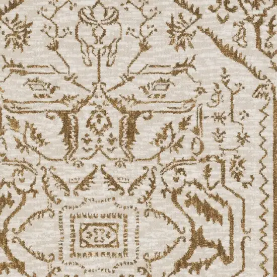 Ivory And Gold Oriental Area Rug Photo 5