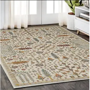 Photo of Ivory And Gold Oriental Area Rug