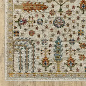 Photo of Ivory And Gold Oriental Area Rug