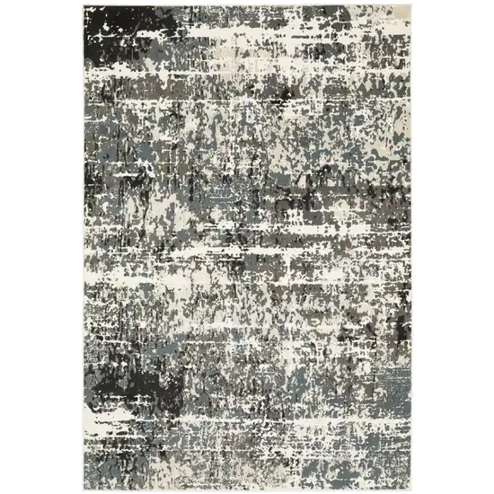 Ivory And Gray Abstract Area Rug Photo 5