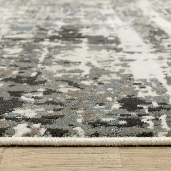 Ivory And Gray Abstract Area Rug Photo 7