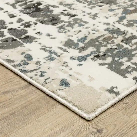 Ivory And Gray Abstract Area Rug Photo 5