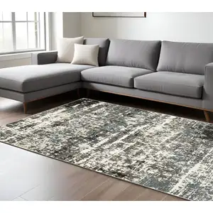 Photo of Ivory And Gray Abstract Area Rug