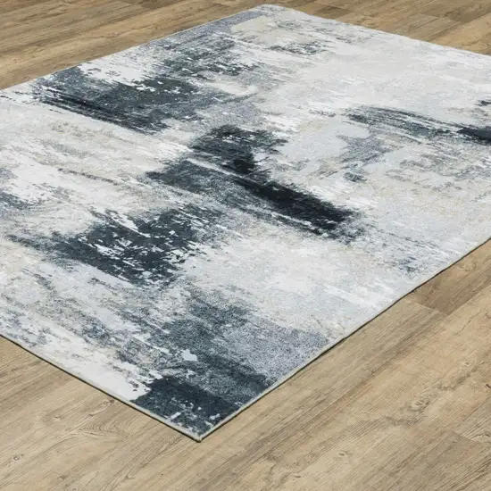 Ivory And Gray Abstract Distressed Area Rug Photo 7