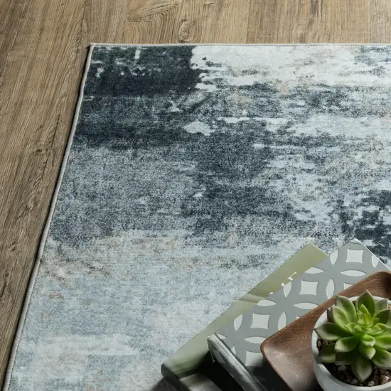 Ivory And Gray Abstract Distressed Area Rug Photo 9