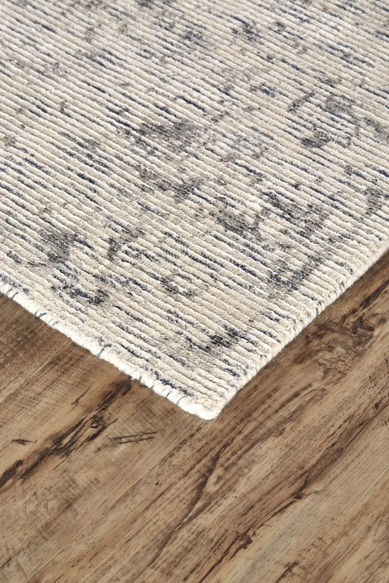 Ivory And Gray Abstract Hand Woven Area Rug Photo 3