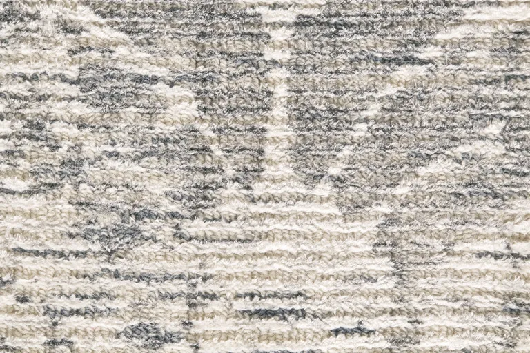 Ivory And Gray Abstract Hand Woven Area Rug Photo 4