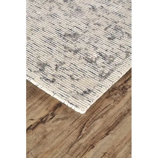 Ivory And Gray Abstract Hand Woven Area Rug Photo 3