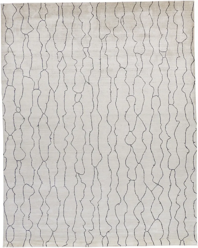 Ivory And Gray Abstract Hand Woven Area Rug Photo 1