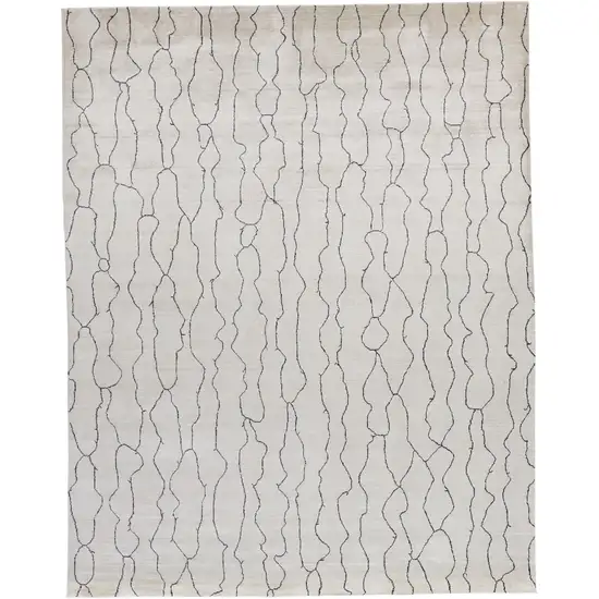 Ivory And Gray Abstract Hand Woven Area Rug Photo 1