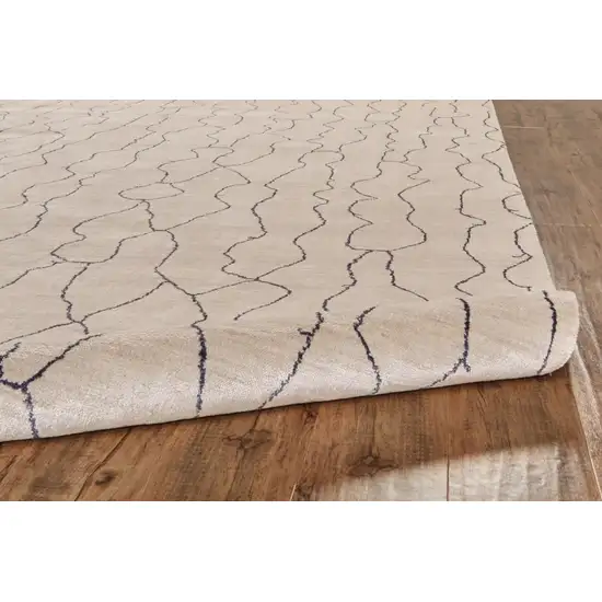 Ivory And Gray Abstract Hand Woven Area Rug Photo 4