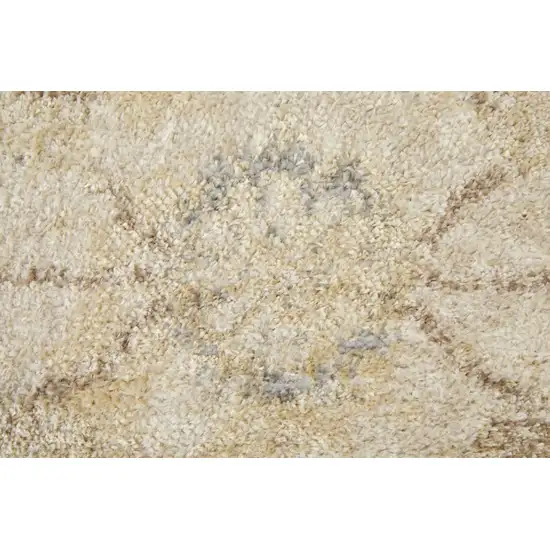 Ivory And Gray Abstract Power Loom Distressed Area Rug Photo 5