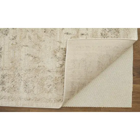 Ivory And Gray Abstract Power Loom Distressed Area Rug Photo 4