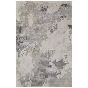 Photo of Ivory And Gray Abstract Stain Resistant Area Rug