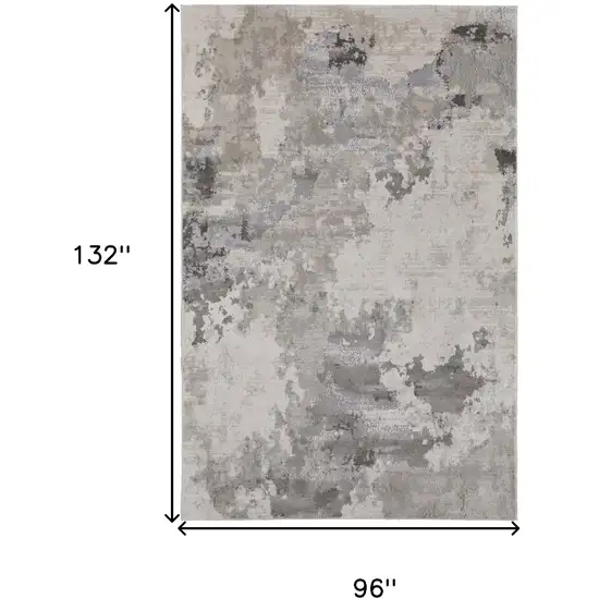 Ivory And Gray Abstract Stain Resistant Area Rug Photo 10