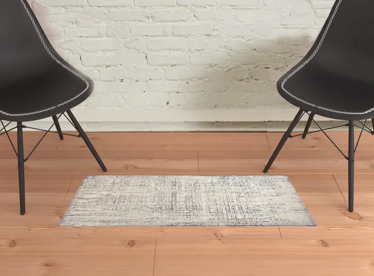 Ivory And Gray Abstract Stain Resistant Area Rug Photo 3