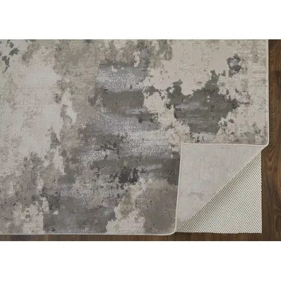 Ivory And Gray Abstract Stain Resistant Area Rug Photo 8