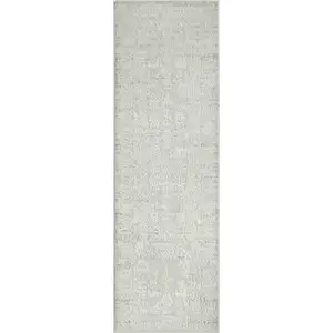 Photo of Ivory And Gray Floral Stain Resistant Area Rug