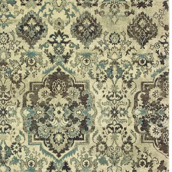 Ivory And Gray Oriental Area Rug Photo 6