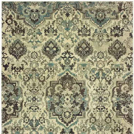 Ivory And Gray Oriental Area Rug Photo 7