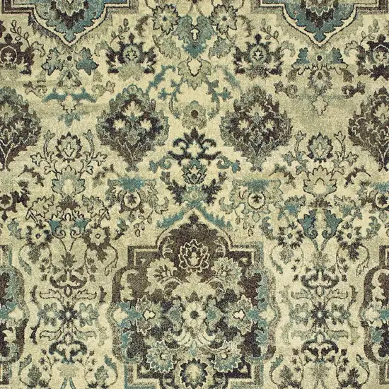 Ivory And Gray Oriental Area Rug Photo 6