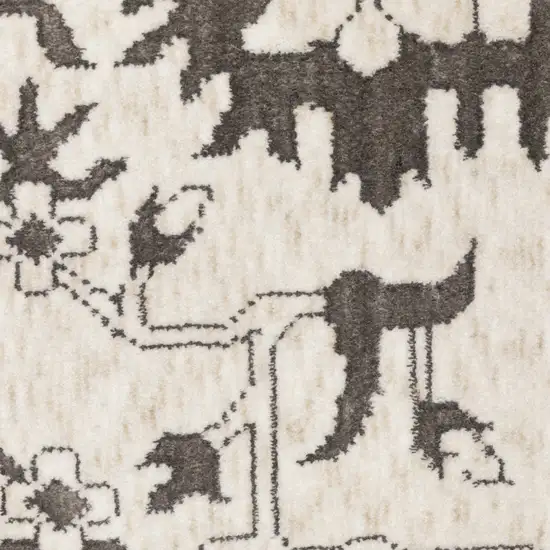 Ivory And Gray Oriental Area Rug Photo 5