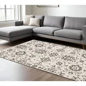 Photo of Ivory And Gray Oriental Area Rug