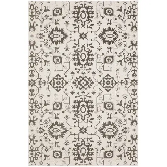 Ivory And Gray Oriental Area Rug Photo 2