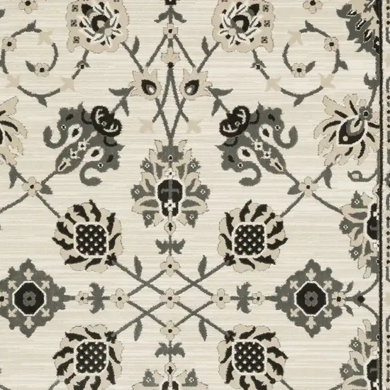 Ivory And Gray Oriental Area Rug Photo 9