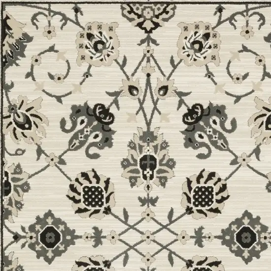 Ivory And Gray Oriental Area Rug Photo 9