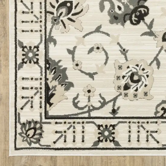 Ivory And Gray Oriental Area Rug Photo 8