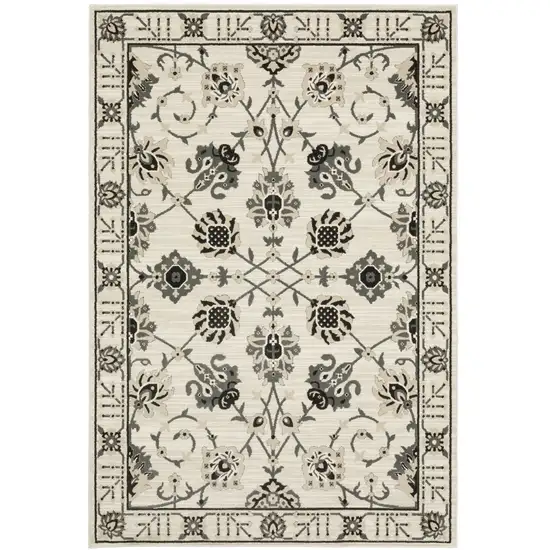 Ivory And Gray Oriental Area Rug Photo 2