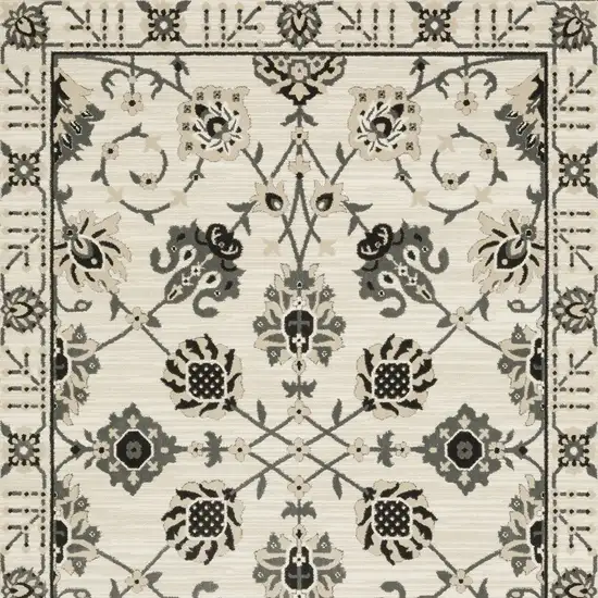 Ivory And Gray Oriental Area Rug Photo 9