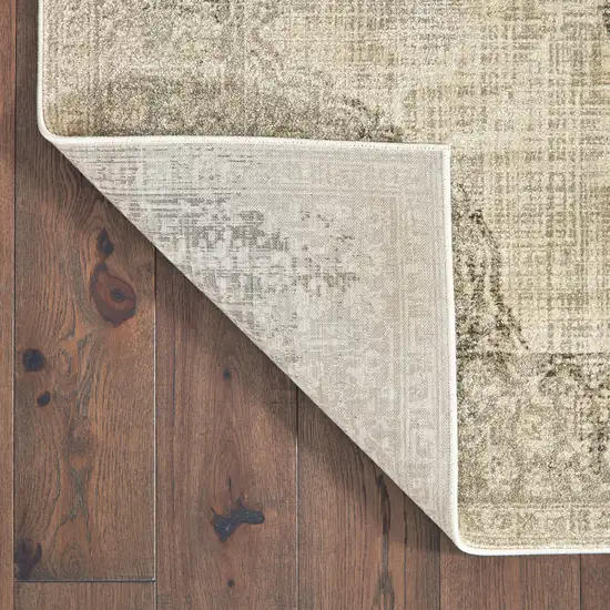 Ivory And Gray Oriental Distressed Area Rug Photo 7