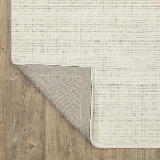 Ivory And Gray Striped Hand Tufted Area Rug Photo 8