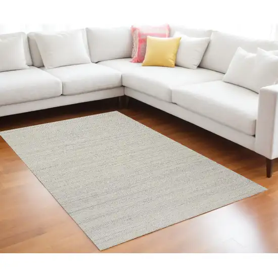 Ivory And Gray Wool Hand Woven Stain Resistant Area Rug Photo 1