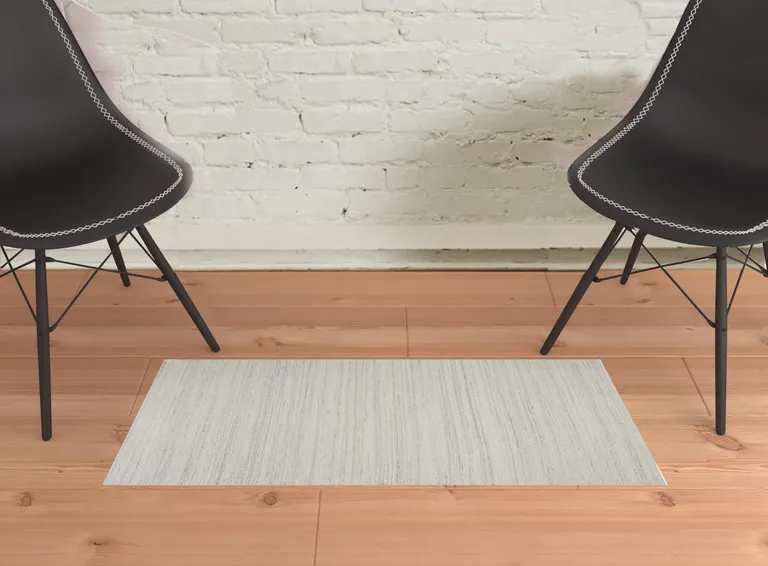 Ivory And Gray Wool Hand Woven Stain Resistant Area Rug Photo 2